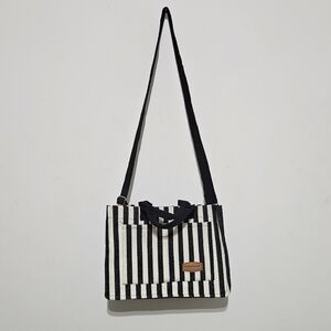Striped Black and White Tote Bag
